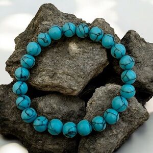 New Blue Howlite Healing Gemstone Bracelet 8mm